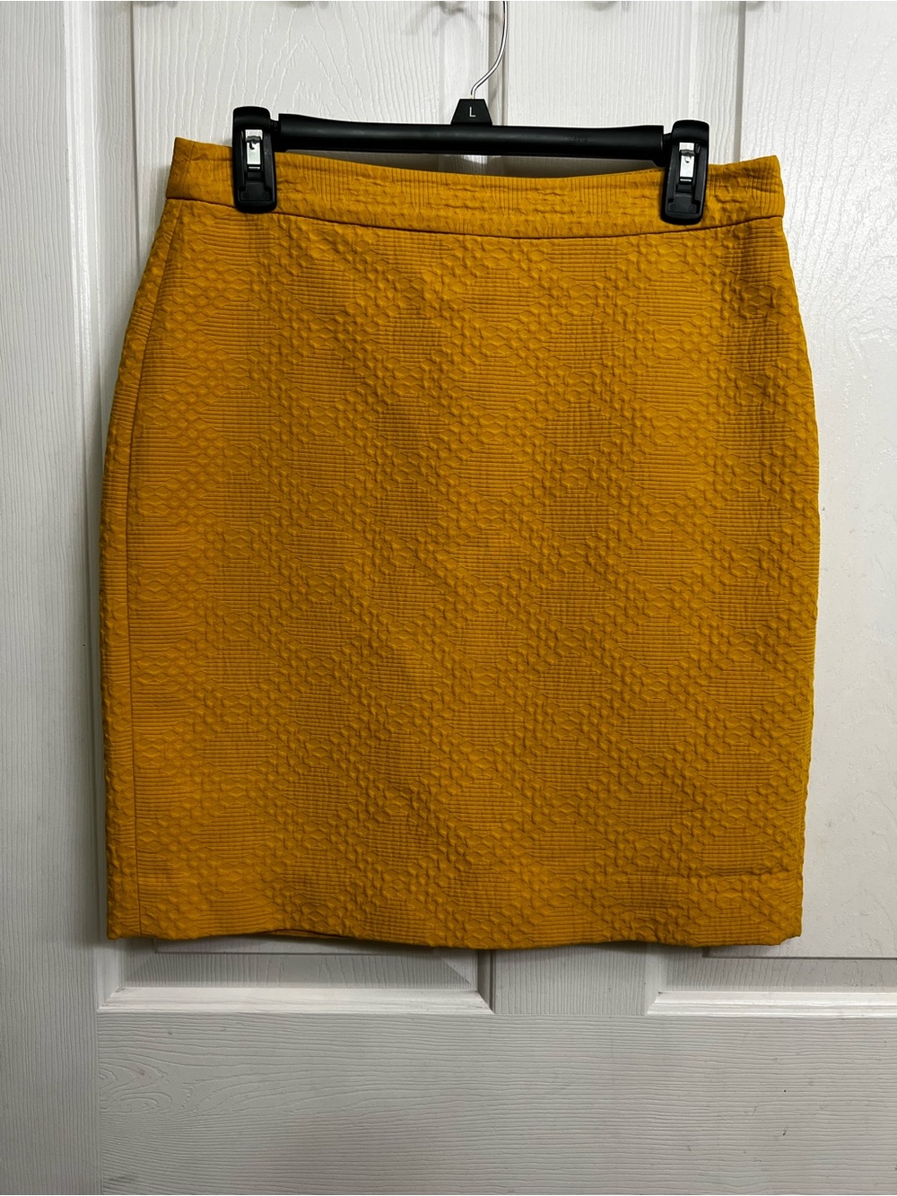 Banana Republic Mustard Textured Pencil Skirt